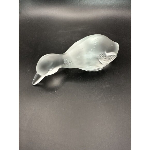 BACCARAT Other - BACCARAT France Frosted Crystal DUCK Figurine Paperweight Signed